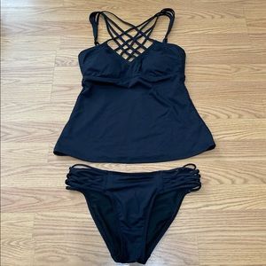 Kenneth Cole 2 Piece Swimsuit Lattice Tankini Set